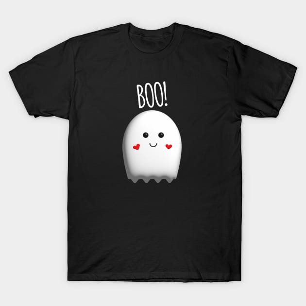 Cute Ghost Boo! T-Shirt by Ferhat Sözeri Art